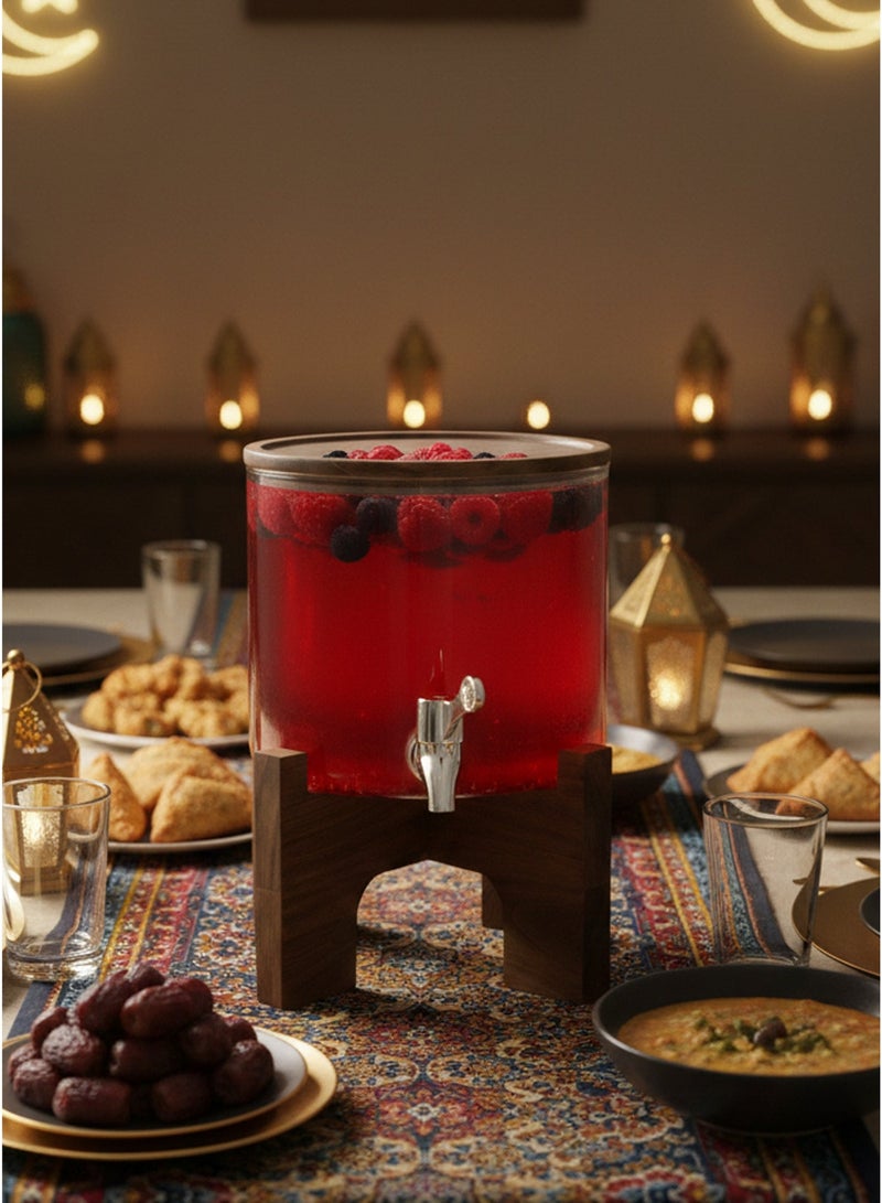 إيليجانت جك عصير مصنوع من الزجاج  بقاعة خشب انيق مناسب للمناسبات و الجمعات حجم 3.5 لتر - Image 2